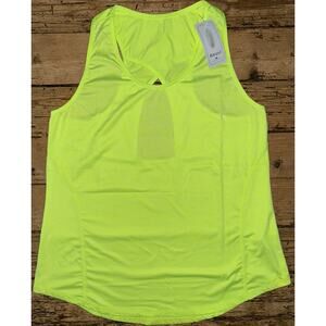 Aeuui Women Sz m Neon Green Active Racer Open Back Tank